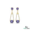 Cushion Cut Tanzanite & Diamond Drop Earring - Luxury Gold Jewelry