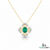 Radiant Oval Natural Emerald & Diamond Sunburst Pendant Diamond Burst Design