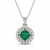 Timeless Round Emerald & Diamond Halo Pendant - Fine emerald jewelry for women