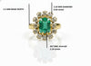 2.10 Carats Emerald Cut Natural Emerald and Diamond Engagement Ring For Women Anniversary Gift