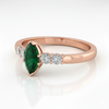 Marquise Cut Emerald and Diamond Ring in 14K Gold Elegant Gemstone Engagement Ring