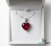 Heart Cut Red Ruby Pendant Simple Solitaire Ruby Pendant for Women