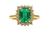 Elegant 3.50 carat Cushion Cut Natural Emerald And Diamond Statement Ring In 14K Gold