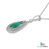 4.50 carat Natural Emerald Drop Pendant Infinity Loop Design with Diamond Halo Timeless Gold Necklace Gift