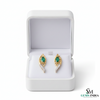 Marquise Emerald and Diamond Leaf Drop Earrings in Gold – Natural Emerald Fine Jewelry