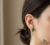 Marquise Emerald and Diamond Leaf Drop Earrings in Gold – Natural Emerald Fine Jewelry