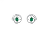 1.50 carat Oval shape Natural Emerald Twist Stud Earrings in 14k Gold Diamond Accent Luxury Look
