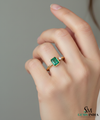 1 Carats Emerald Cut Natural May Birthstone Emerald Solitaire Ring - Women Wedding Gift Ring