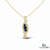 Round Three-Stone Blue Sapphire Diamond Pendant – Elegant Twist Design