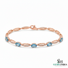 Oval Aquamarine Diamond Tennis Bracelet | Contemporary Design
