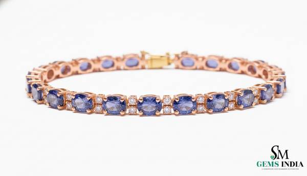 Luxury Oval Cut Tanzanite Diamond Bracelet for Women Gift for Her