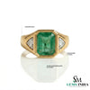 Natural Emerald And Triangle Moissanite Ring 10.20 Carats Engagement Ring in 14K gold
