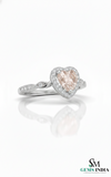 Heart-Shaped Morganite & Diamond Halo Ring – Morganite engagement ring