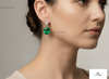 2.50 carat Oval shape Natural Emerald and Diamond Stud Earrings in 14k Gold