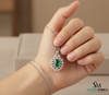 Oval Natural Emerald Diamond Halo Pendant – Fine Gold Jewelry