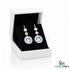 March Birthstone Round Aquamarine Diamond Drop Earrings – Fine Gold Jewelry