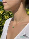 Classic Emerald Solitaire Necklace – Oval Cut Green Gemstone Jewelry