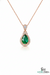 Natural Pear Cut Emerald Diamond Halo Pendant - Elegant Green Emerald Jewelry