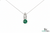 Round Faceted Emerald Solitaire Pendant with Diamond Loop - Green Gemstone Jewelry