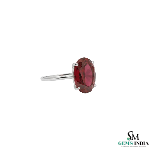 Oval Cut Red Ruby Solitaire Ring in 14K Gold Timeless Statement Jewelry