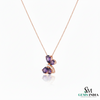Statement Pear Amethyst and diamond Butterfly Pendant in 14k and 18k Gold Fine Jewelry