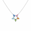 Multicolor Pear Gemstone Pendant Multicolor Flower Charm Gemstone Jewelry
