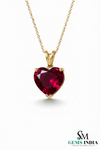 Heart Cut Red Ruby Pendant Simple Solitaire Ruby Pendant for Women
