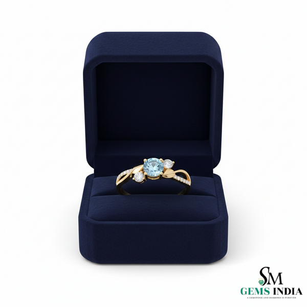 Elegant Fine Aquamarine Diamond Infinity Band - Gemstone Jewelry