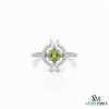 Round Cut Natural Peridot Diamond Ring - Elegant Fine Jewelry