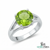 Elegant Round Peridot Ring for Women - Statement Ring for her
