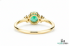 Round Natural Emerald Halo Ring with Diamond Accents – Fine Gold Jewelry