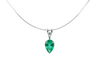 1.90 carat Natural Teardrop Emerald Pendant Necklace in 14k Gold with Diamond Accent
