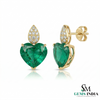 Elegant Heart Shaped Green Emerald Pendant with Diamond Detail