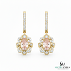 Floral Morganite Diamond Drop Earrings - Luxury Gemstone Earrings