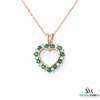 Solid Gold Emerald and Diamond Heart Pendant – Romantic Fine Jewelry