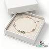 Emerald Station Chain Bracelet with Infinity Center – Minimal Gold Jewelry