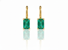 3 carats Emerald cut natural emerald stud earrings Rectangular Gemstone Drops