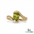 Oval Green Peridot Twist Ring with Diamond Accents - Peridot engagement ring