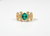 Oval Emerald And Diamond Engagement Ring in 18k Solid Gold Vintage Scroll Band Engagement Ring