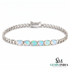 Oval Opal Cuban Link Bracelet - Luxury Opal Chain Bracelet for Women