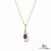 Oval Amethyst Pendant With Diamond Accents – Luxury Jewelry For Woman