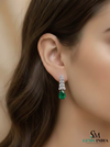 Pear Shape Emerald & Diamond Drop Earrings - Luxury Bridal Jewelry