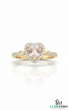 Heart-Shaped Morganite & Diamond Halo Ring – Morganite engagement ring