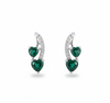 3.50 carat Green Natural Emerald Heart Drop Earrings Sparkling Diamond Curve