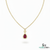 Pear Cut Ruby & Diamond Drop Necklace in 14k and 18k Gold