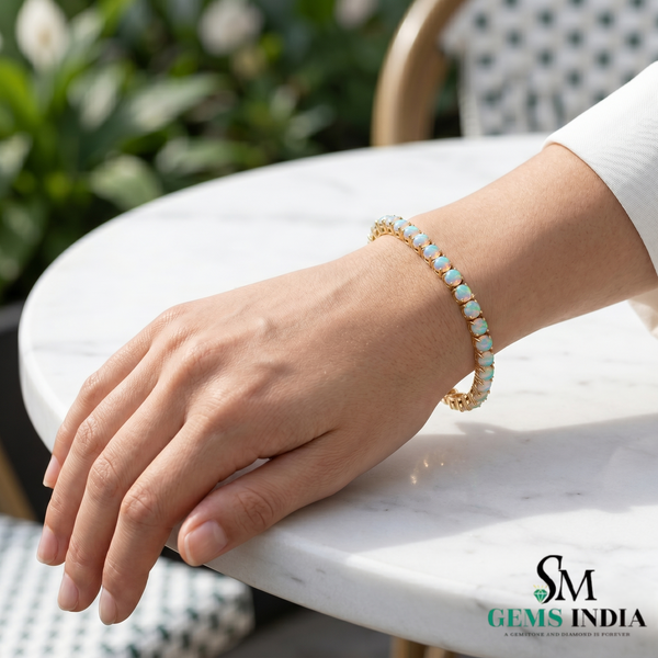 Luxury Opal Tennis Bracelet for Women Wedding and Anniversary Gift