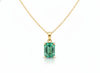 4.10 carat 14K Gold Emerald cut Natural Pendant Necklace Timeless Emerald Jewelry