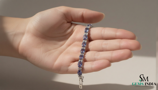Luxury Oval Cut Tanzanite Diamond Bracelet for Women Gift for Her