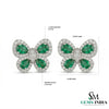 Elegant Pear Emerald & Diamond Butterfly Earrings – Fine Gold Jewelry