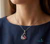 Swan Design Ruby Pendant with Diamond Accents Unique Animal Design Jewelry